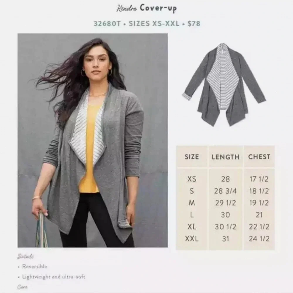 Matilda Jane Kendra Drape Front Reversible Cardigan - Picture 2 of 6